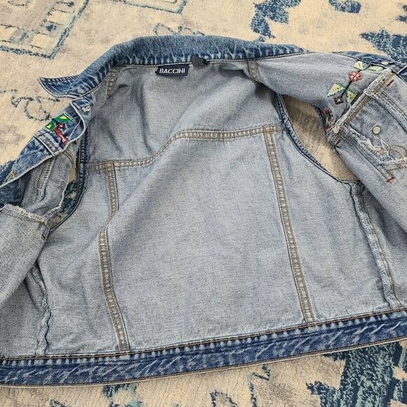 Baccini Blue Denim Vest with Embroidered Details - Picture 8 of 12